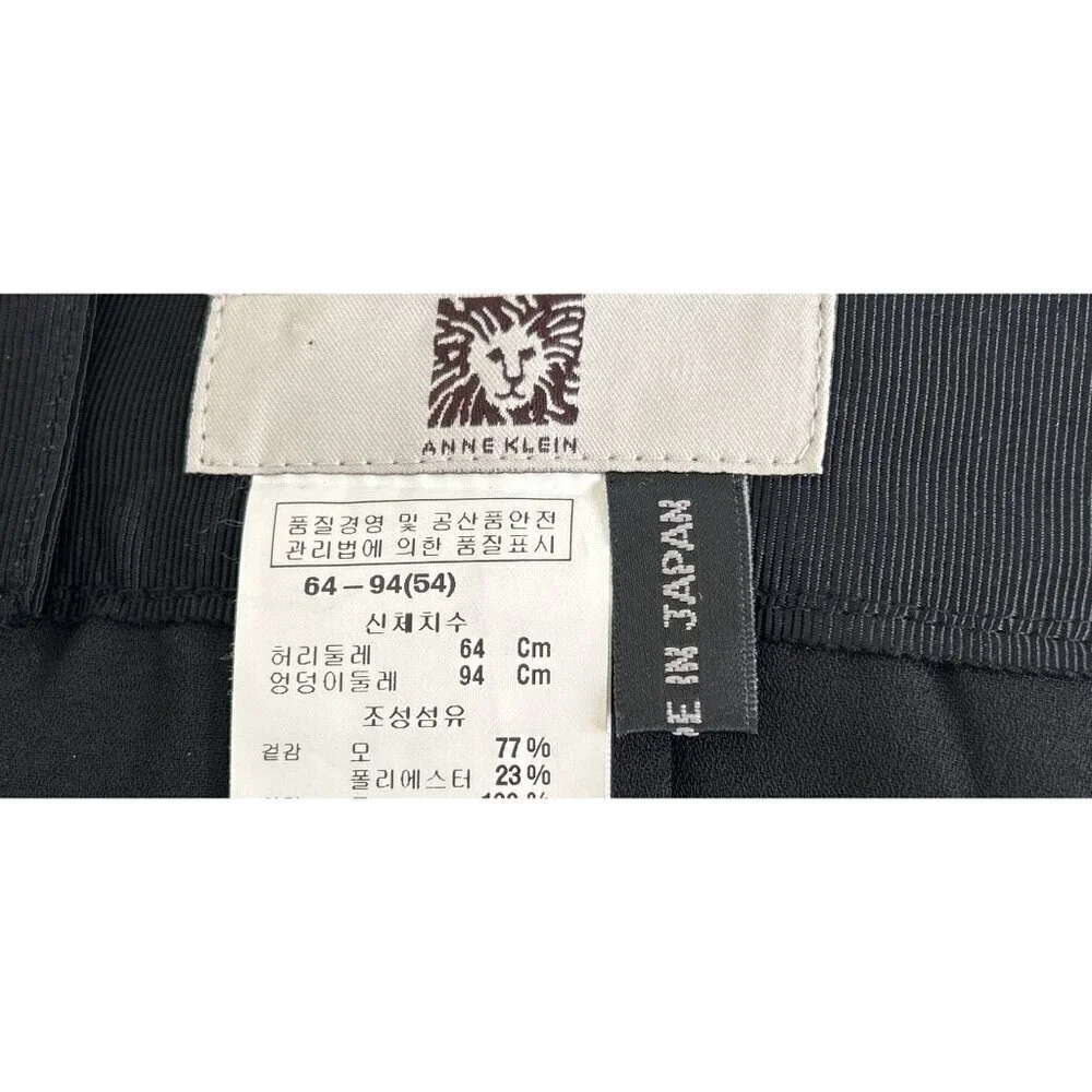 Anne Klein Womens Pleated A-Line Midi Skirt Black & Gray Wool-Blend Size Small